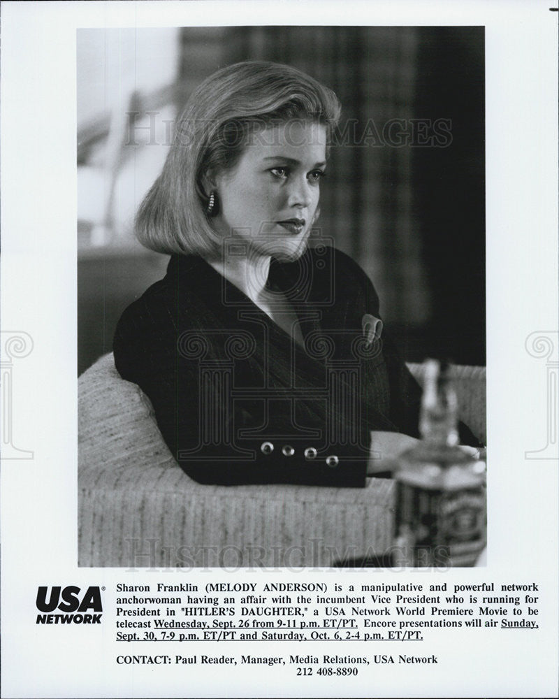 1990 Press Photo Melody Anderson in &quot;Hitler&#39;s Daughter&quot; - Historic Images