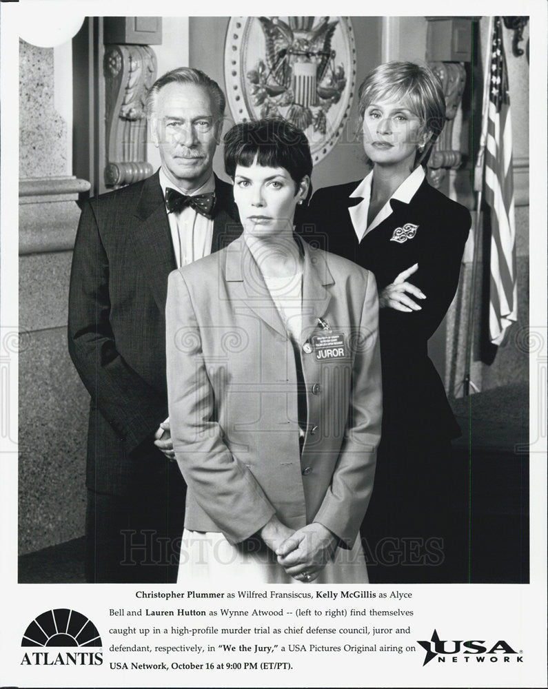 1996 Press Photo Christopher Plummer,Kelly McGillis,Lauren Hutton "We The Jury" - Historic Images