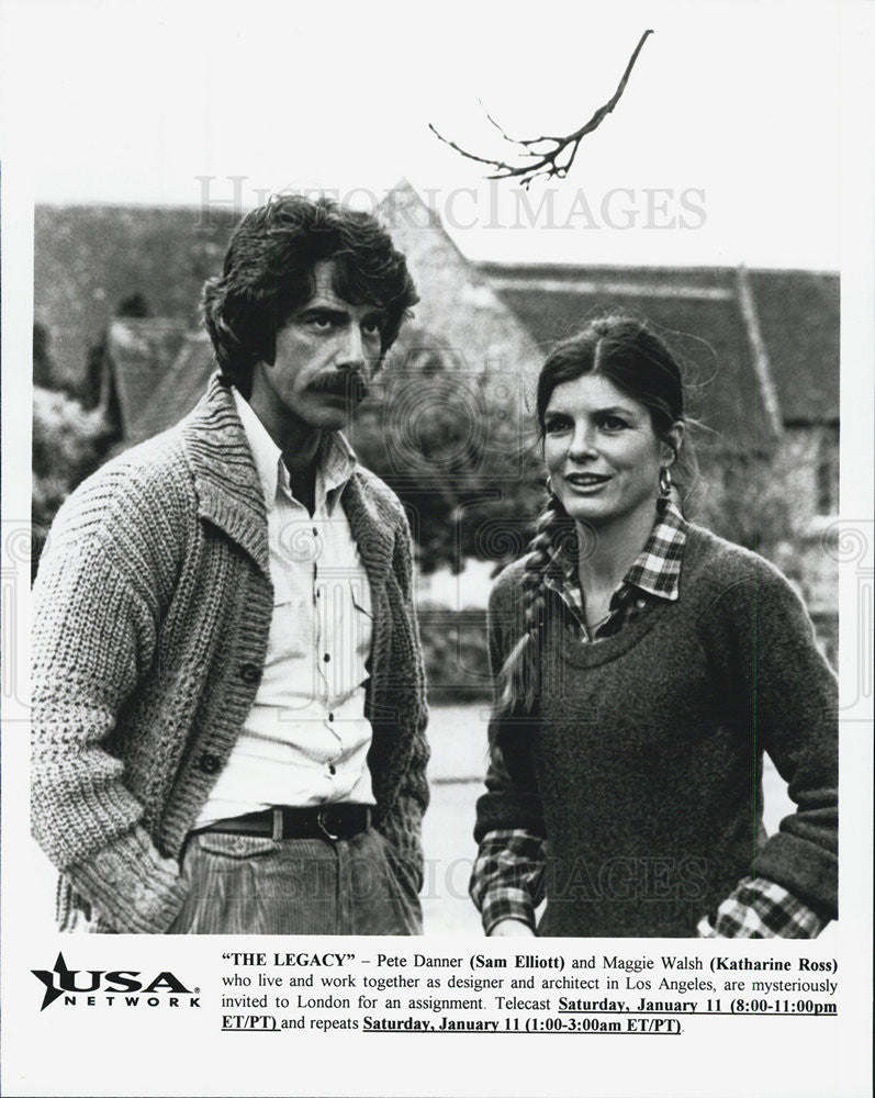 1978 Press Photo Sam Elliott and Katherine Ross in "The Legacy" - Historic Images