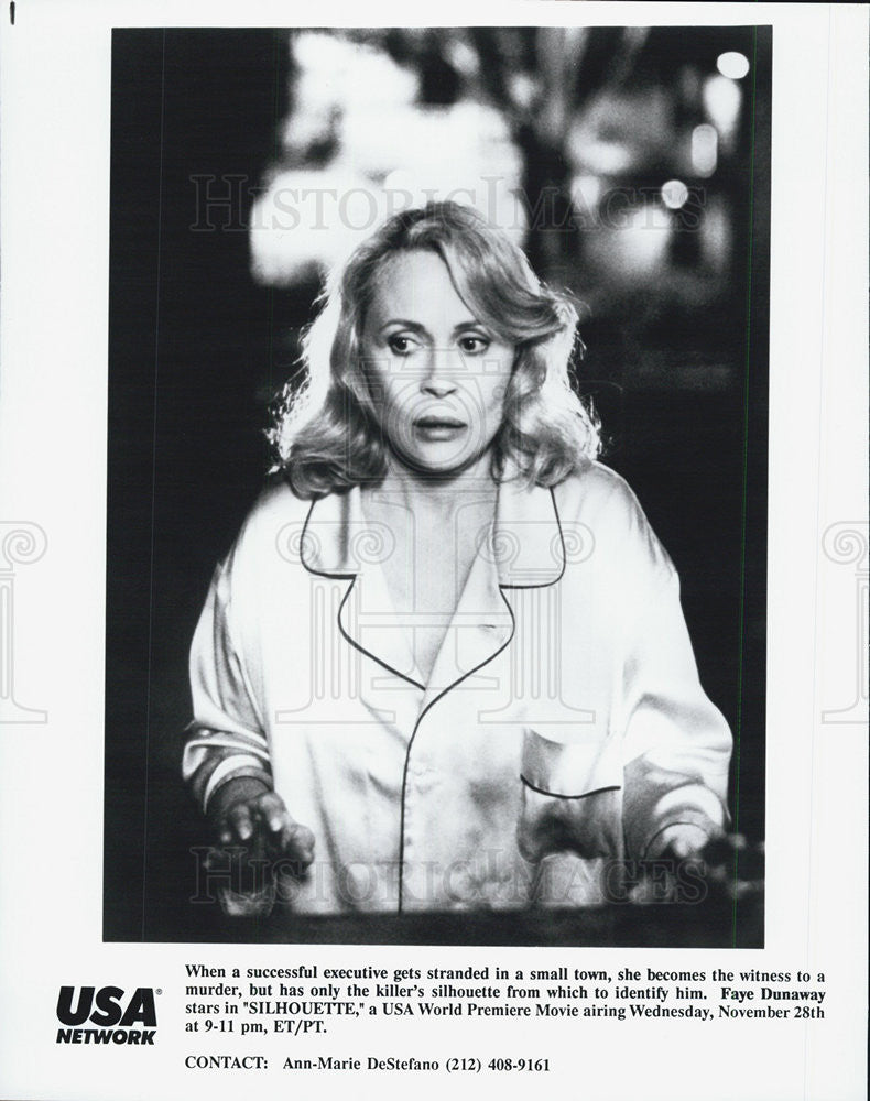 1990 Press Photo Faye Dunaway in &quot;Silhouette&quot; - Historic Images