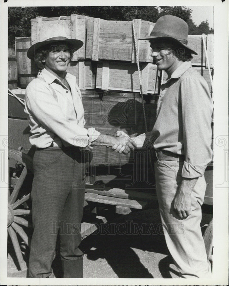 1979 Press Photo Michael Landon,Dean Burler,"Little House in the Prairie" - Historic Images