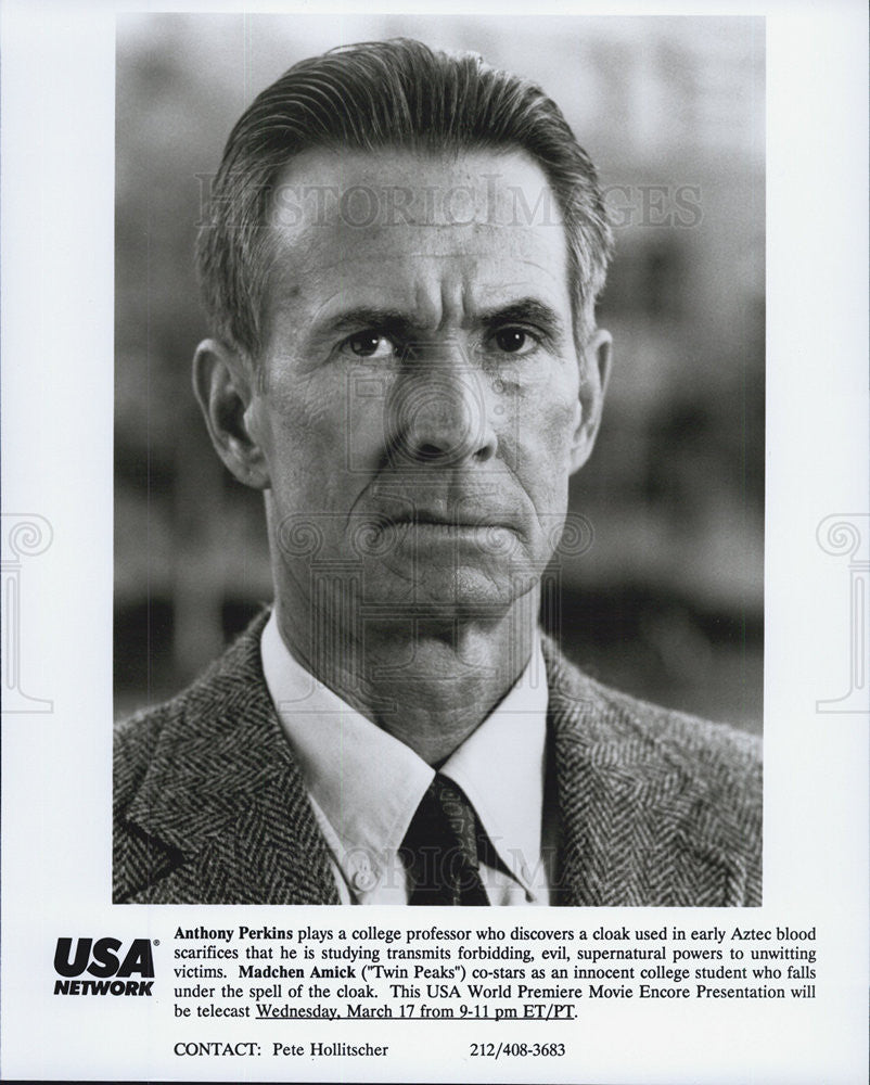 Press Photo Anthony Perkins, USA Network Movie - Historic Images