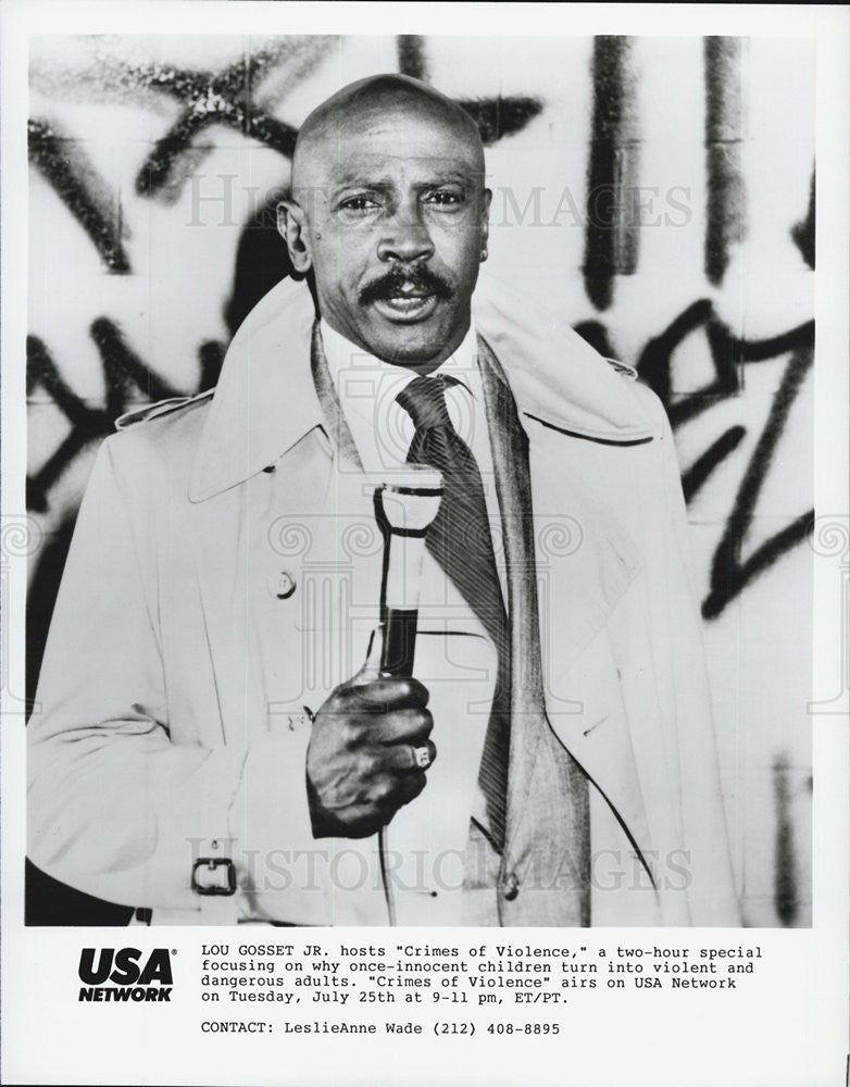 Press Photo Host Lou Gosset Jr in Crimes of Violence - Historic Images