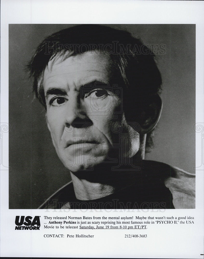 Press Photo Anthony Perkins, Psycho II - Historic Images