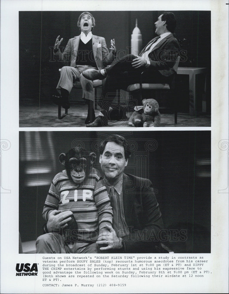 1977 Press Photo Zippy the Chimp in "Robert Klein Time." - Historic Images