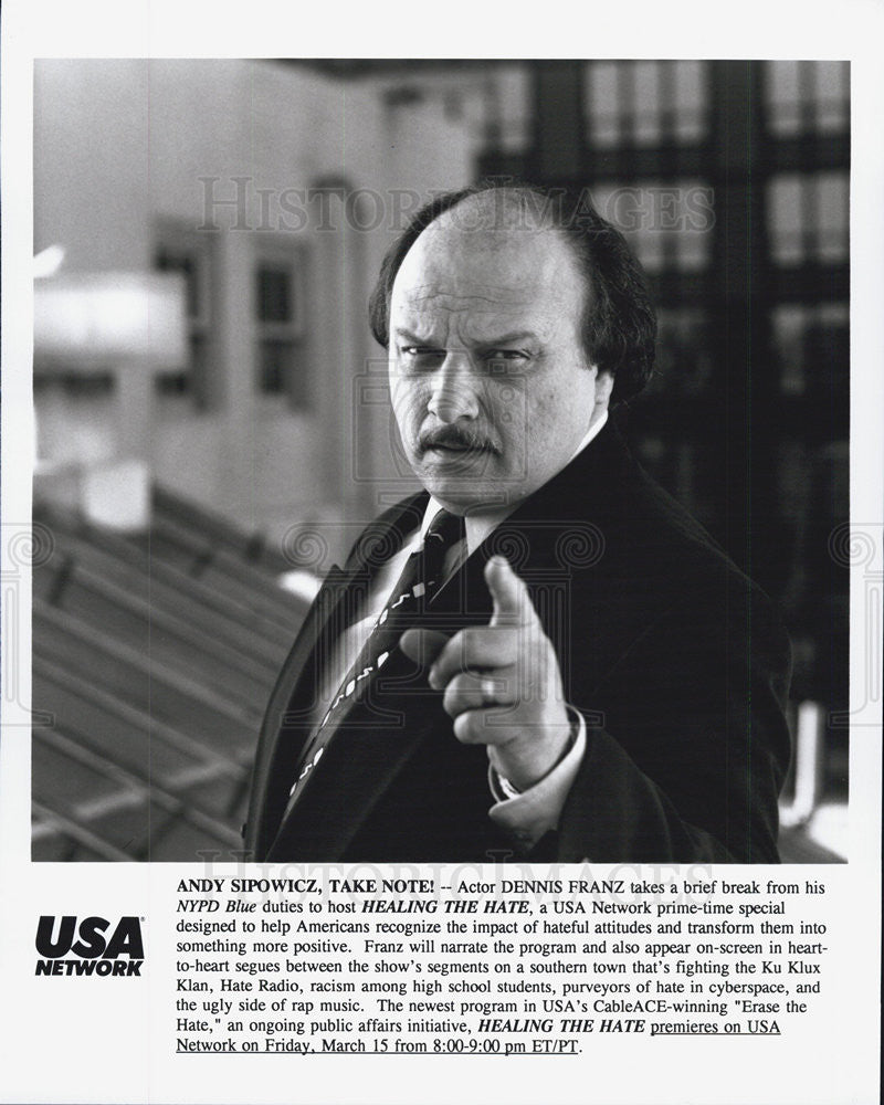 Press Photo Dennis Franz Hosts &quot;Healing The Hate&quot; on USA network - Historic Images