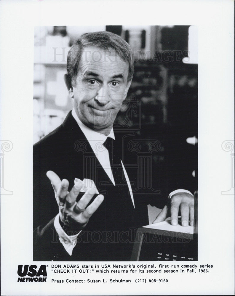 1985 Press Photo Don Adams on &quot;Check It Out&quot; - Historic Images