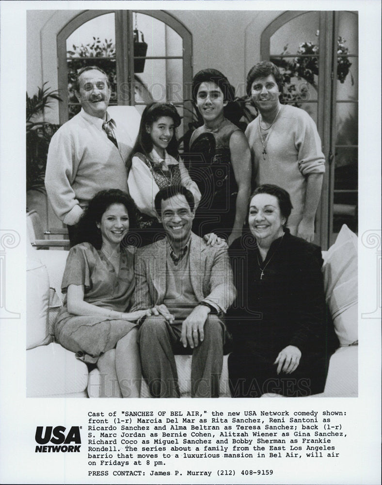 1986 Press Photo of the cast of &quot;Sanchez of Bel Air&quot; TV series - Historic Images