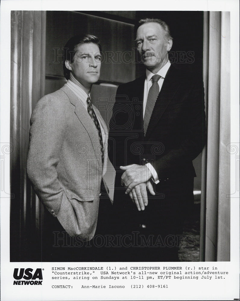 Press Photo Simon MacCorkindale, Christopher Plummer in "Counterstrike" - Historic Images