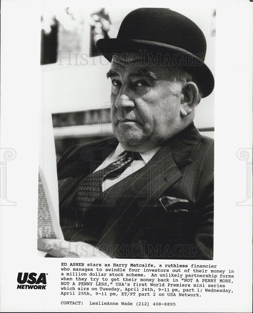 Press Photo Ed Asner in &quot;Not A Penny More&quot; - Historic Images