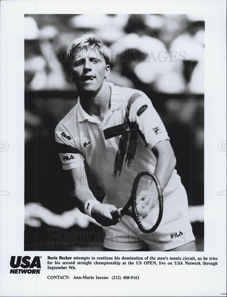 Press Photo Boris Becker, Tennis Player, US Open - Historic Images