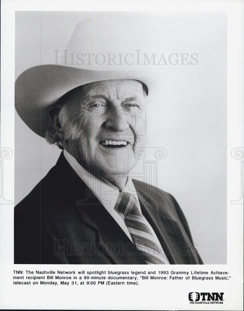 Press Photo Singer Bill Monroe - Historic Images