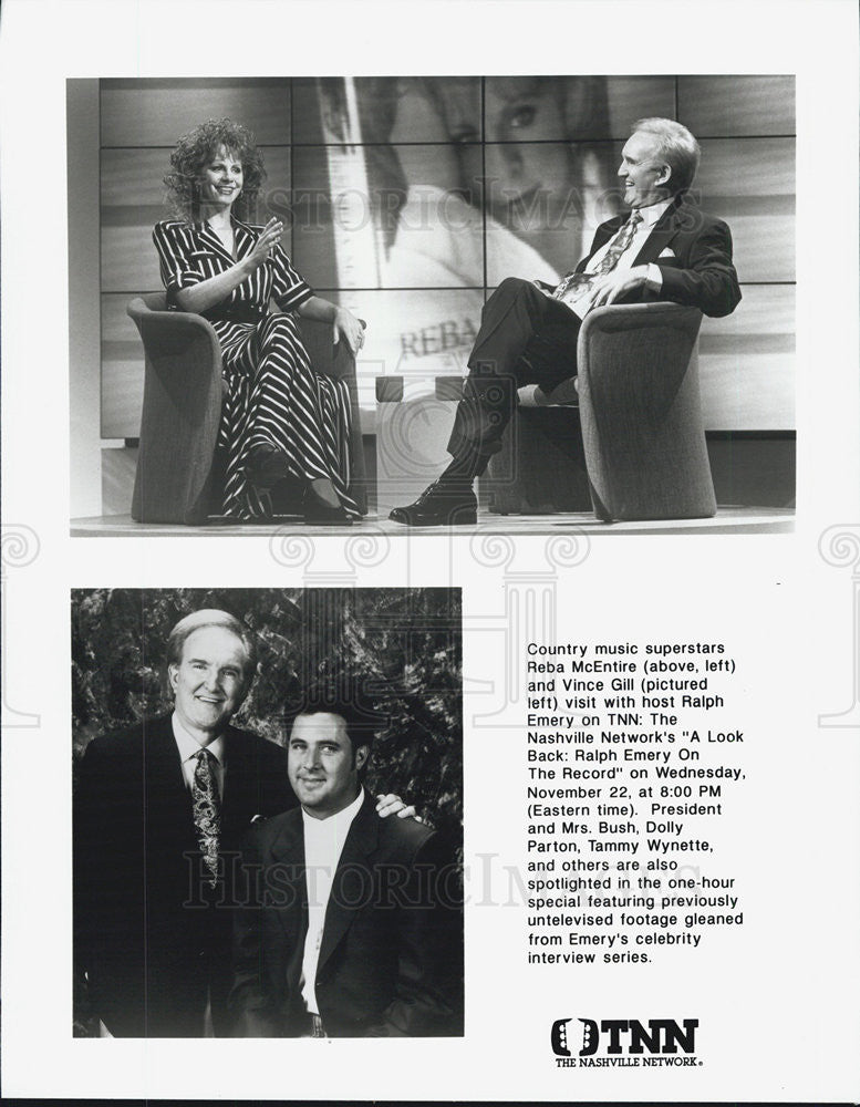 Press Photo Reba MacEntire, Vince Gill, Ralph Emery - Historic Images