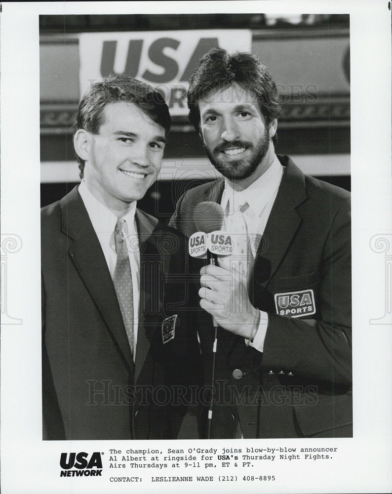 1982 Press Photo Sean O'Grady & Al Albert "Thursday Night Fights" - Historic Images