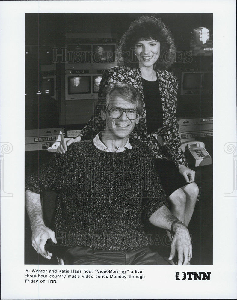 1990 Press Photo Al Wyntor & Katie Haas on "Videomorning" - Historic Images