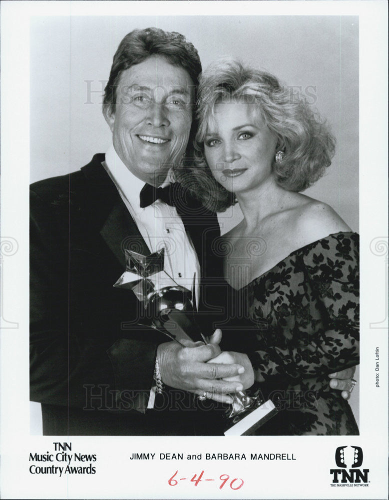 1990 Press Photo Jimmy Dean, Barbara Mandrell - Historic Images