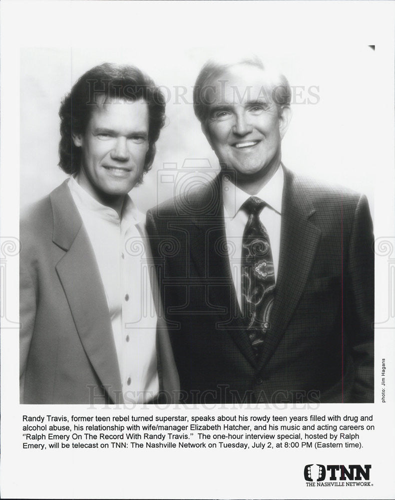 Press Photo Randy Travis, Ralph Emery - Historic Images