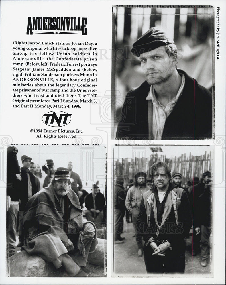 1994 Press Photo of Jarrod Emick and cast of TNT&#39;s &quot;Andersonville&quot; - Historic Images