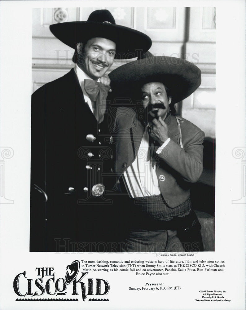 1993 Press Photo The Cisco Kid Cheech Marin Jimmy Smits Film Actor - Historic Images