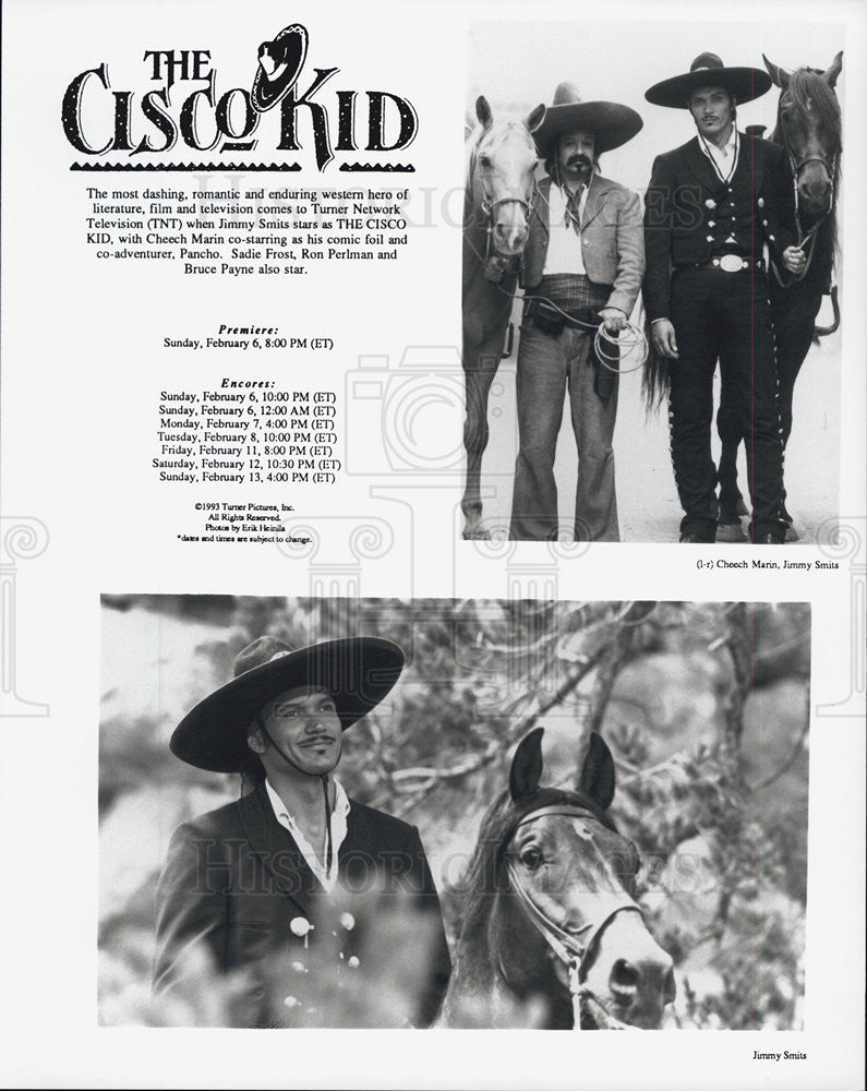 1993 Press Photo Jimmy Smits Film Actor Cheech Marin The Cisco Kid - Historic Images