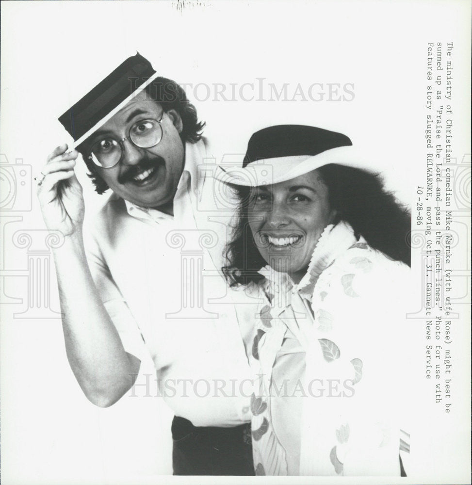 1986 Press Photo Christian Comedian Mike Warnke Rose Warnke Comedian - Historic Images