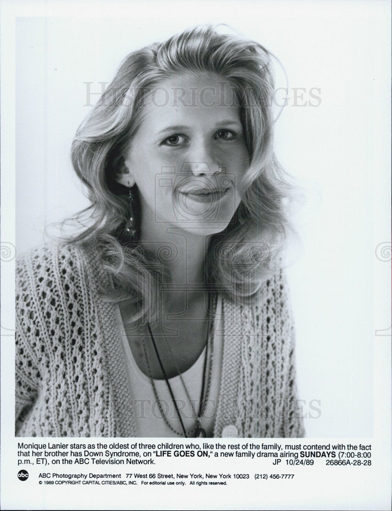 1989 Press Photo Monique Lanier on &quot;Life Goes on&quot; - Historic Images