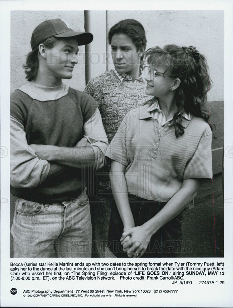 1990 Press Photo Kellie Martin Tommy Pruett Adam Carl LIFE GOES ON - Historic Images