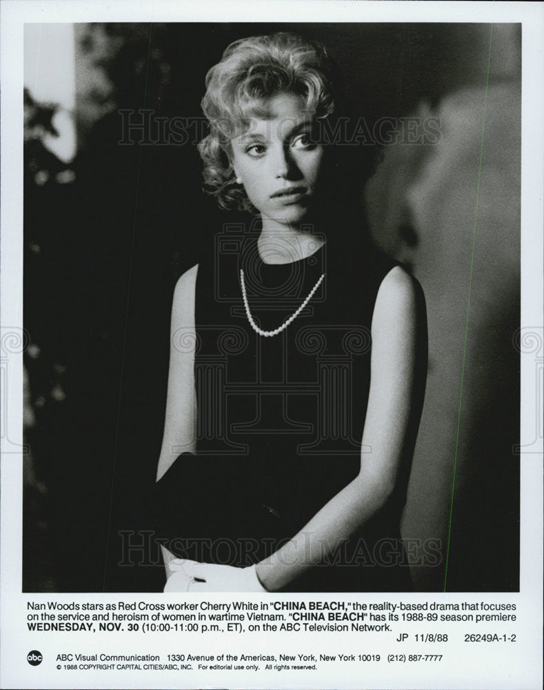 1988 Press Photo Nan woods on "China Beach" - Historic Images