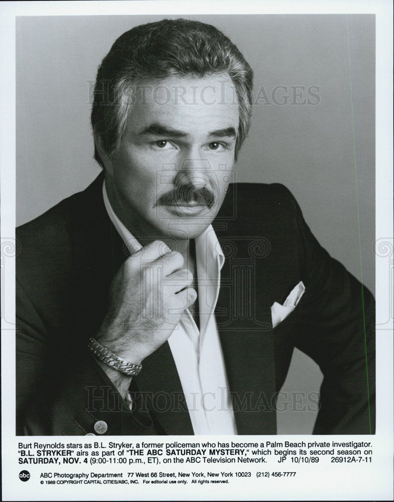 1989 Press Photo Burt Reynolds  in "B.L. Stryker" - Historic Images