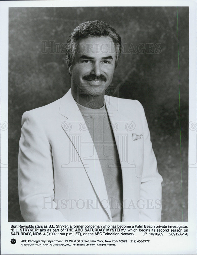 1989 Press Photo Burt Reynolds  in &quot;B.L. Stryker&quot; - Historic Images