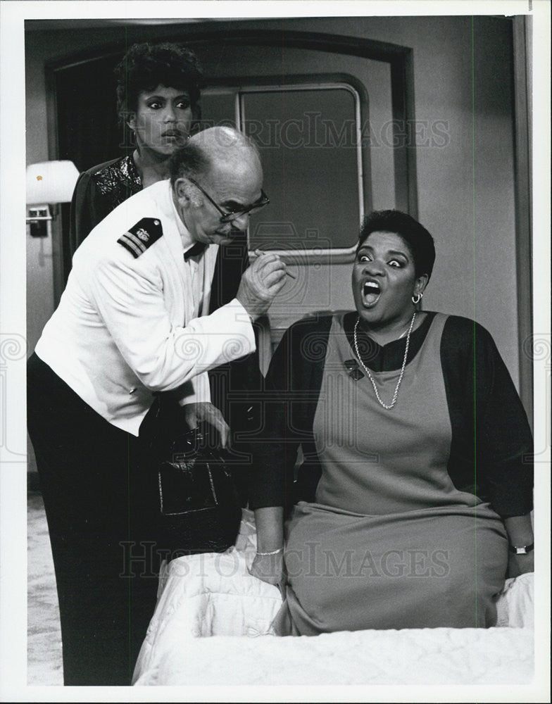 1985 Press Photo Actress Nell Carter, Telma Hopkins and Actor Cliff Norton - Historic Images