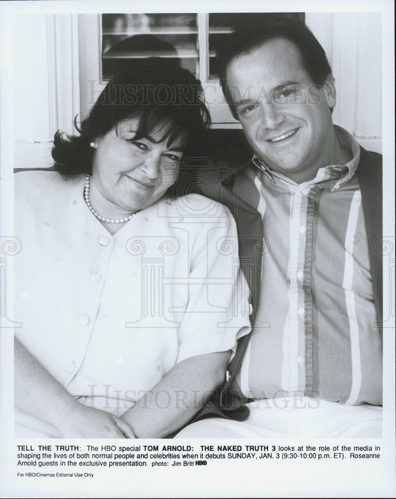 Press Photo Tell The Truth, Tom Arnold: The Naked Truth 3, Roseanne Arnold - Historic Images