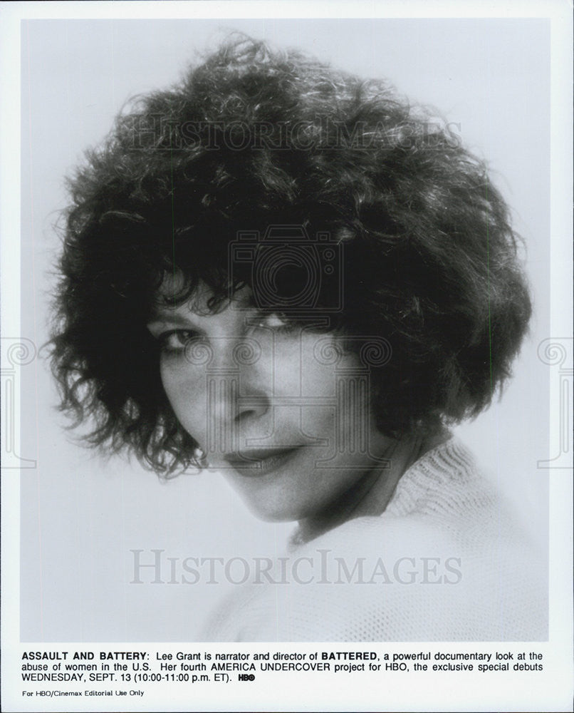 Press Photo Lee Grant, Batter, HBO documentary, Battered - Historic Images