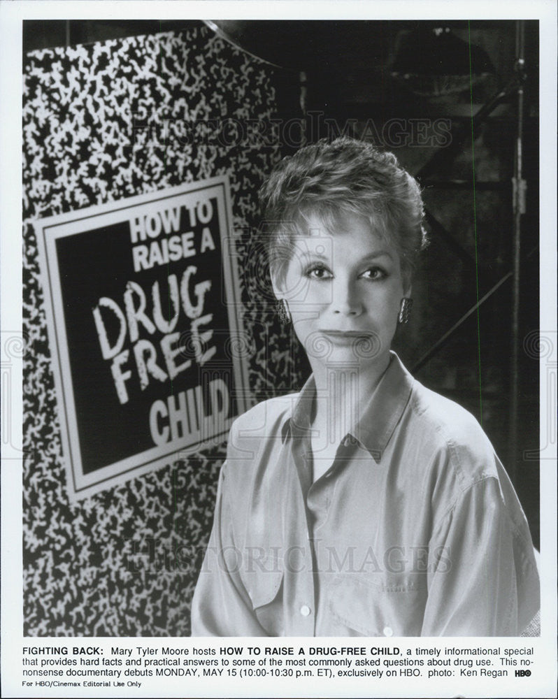 Press Photo Mary Tyler Moore, How to Raise a Drug-Free Child, HBO documentary - Historic Images