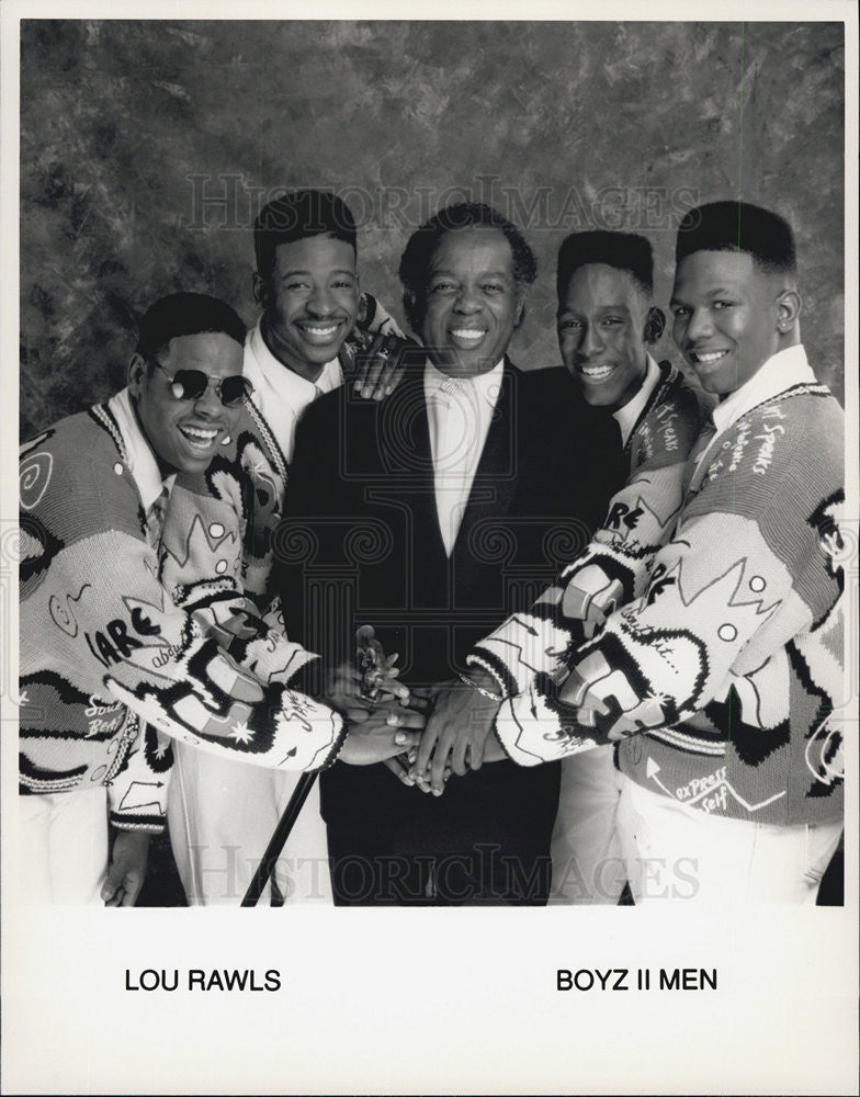 Press Photo Singer Lou Rawls and Boyz II Men - Historic Images