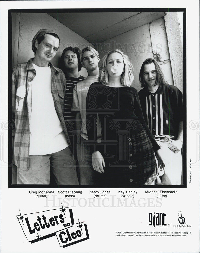 1995 Press Photo Singer Band Letters to Cleo - Historic Images