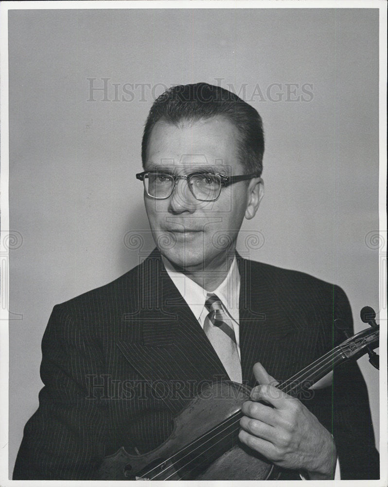 1957 Press Photo Violinist James Barrett Detroit Symphony Concertmaster - Historic Images