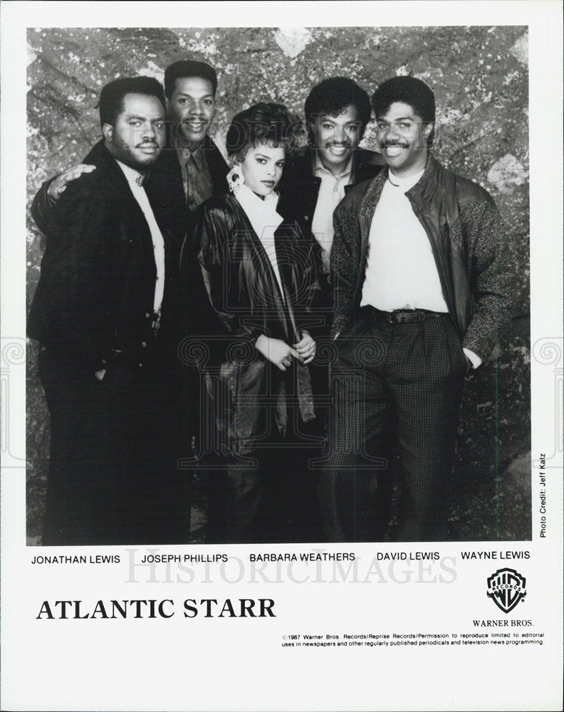 1988 Press Photo Atlantic Starr Jonathan Lewis Joseph Phillips Barbara Weathers - Historic Images