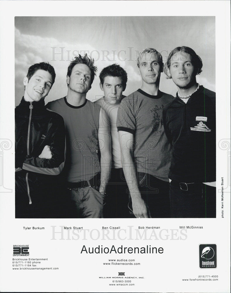 2001 Press Photo Audio Adrenaline Tyler Burkum Mark Stuart Ben Cissell Bob - Historic Images