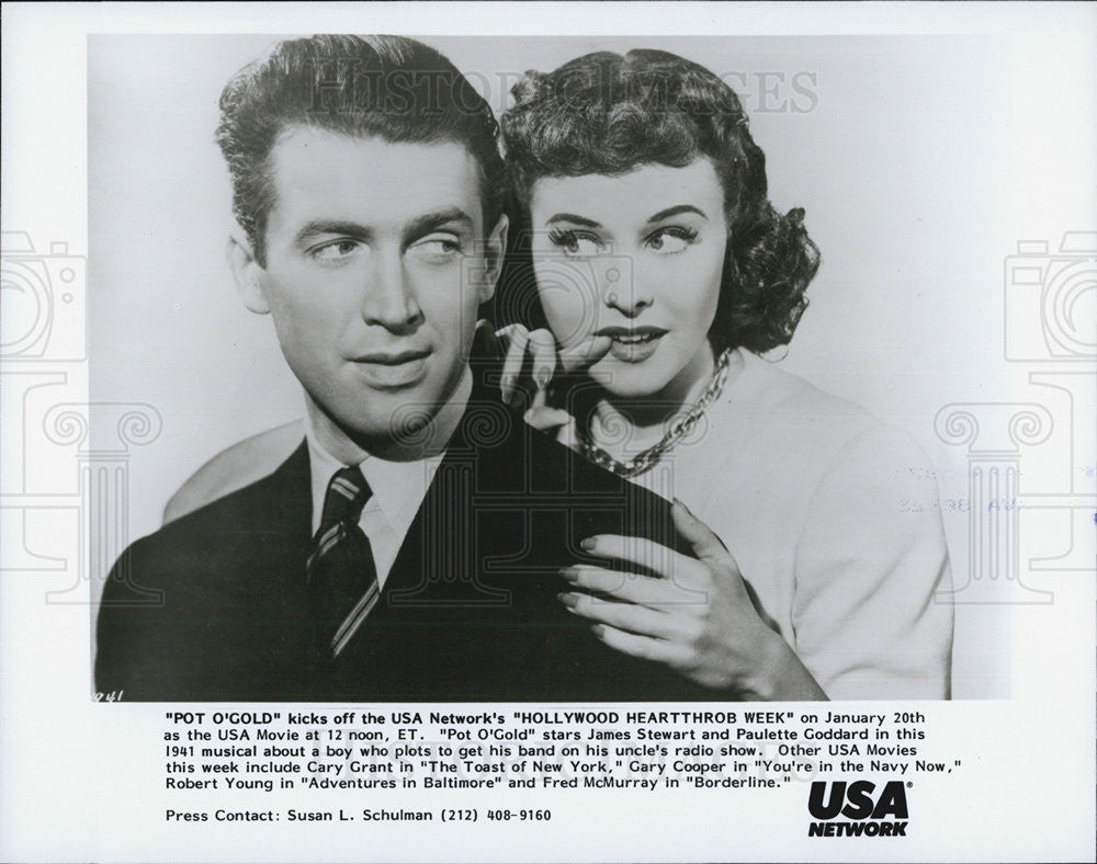 Press Photo Pot O' gold James Stewart Paulette goddard - Historic Images