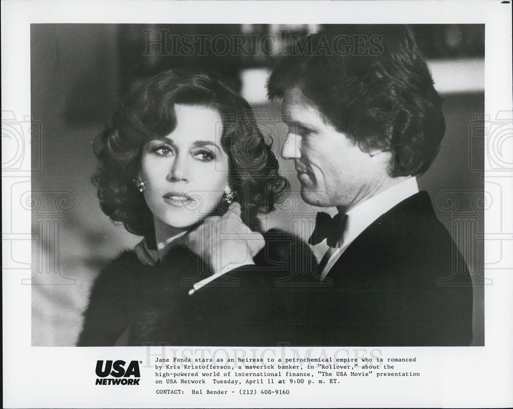 1981 Press Photo Actors Jane Fonda And Kris Kristofferson Starring In "Rollover" - Historic Images