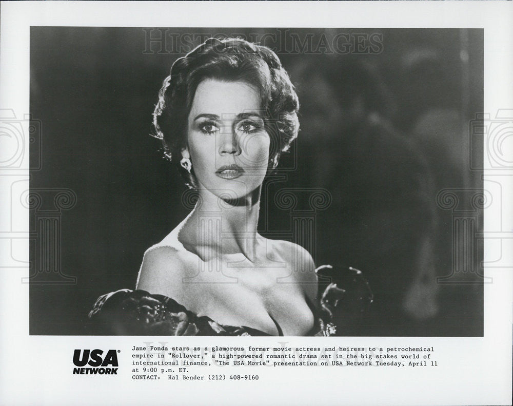 Press Photo Actress Jane Fonda Stars In USA Network Movie Rollover - Historic Images