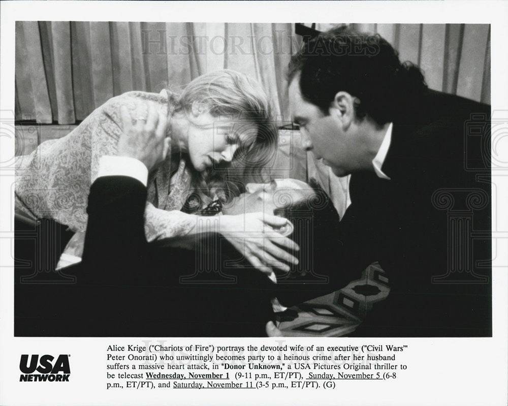 Press Photo Alice Krige plays the wife of Peter Onorati in &quot;Donor Unknown&quot; - Historic Images