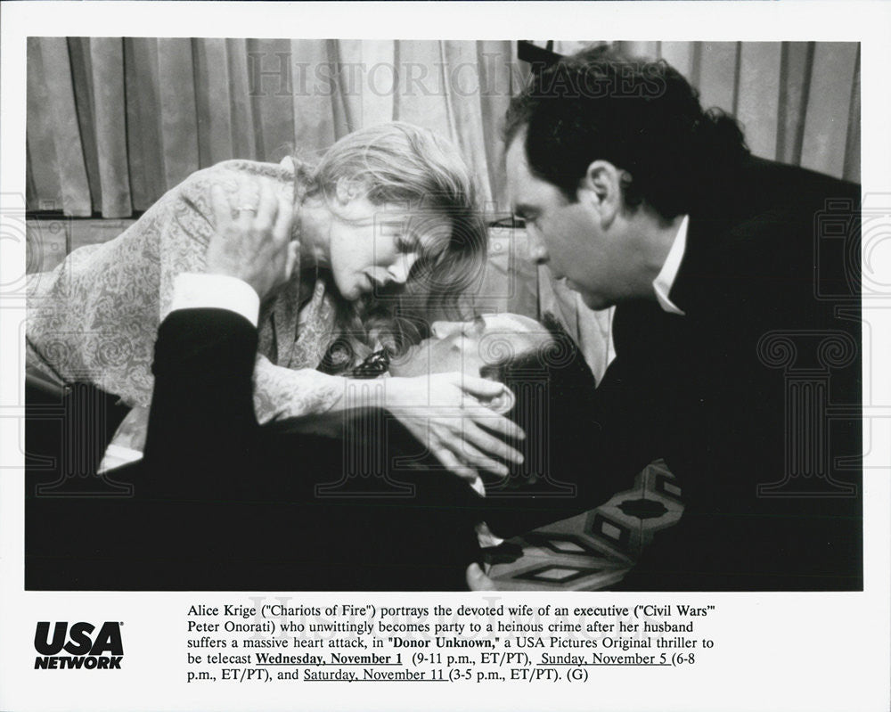 Press Photo Alice Krige plays the wife of Peter Onorati in "Donor Unknown" - Historic Images