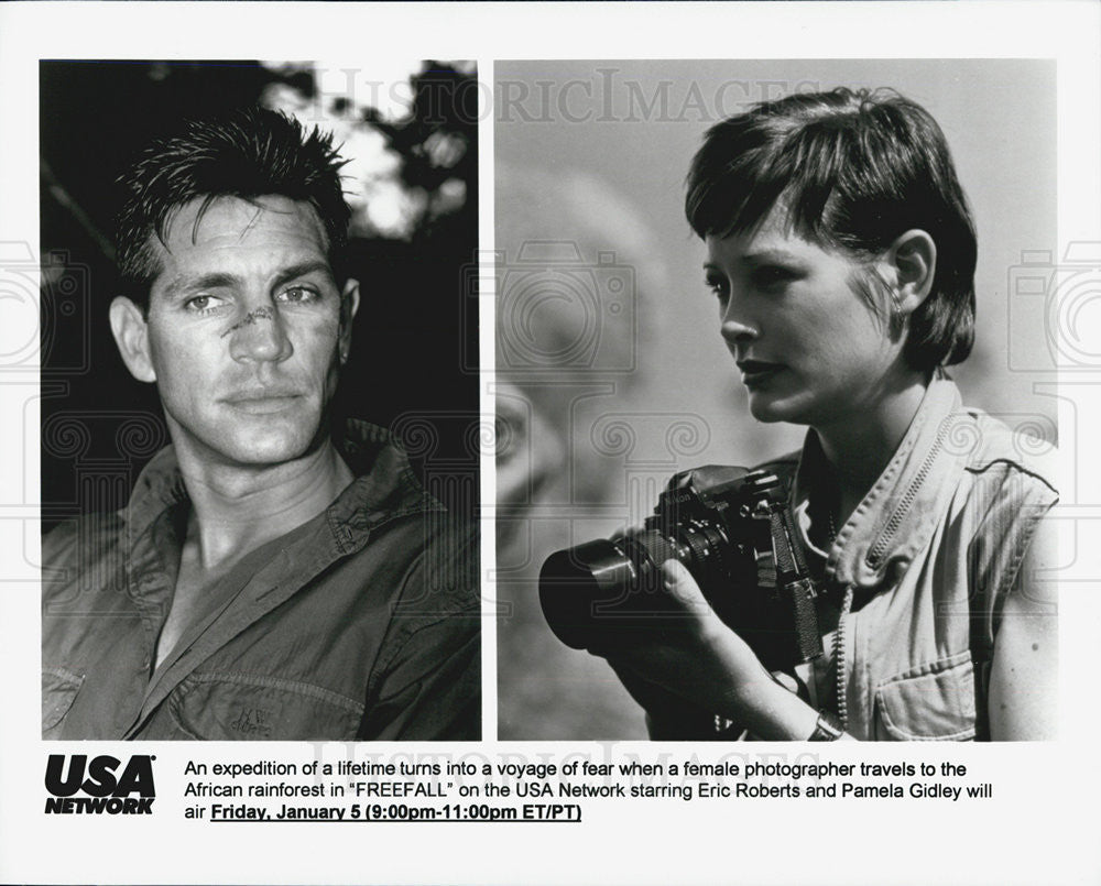 Press Photo Eric Roberts, Pamela Gidley in "Freefall" - Historic Images