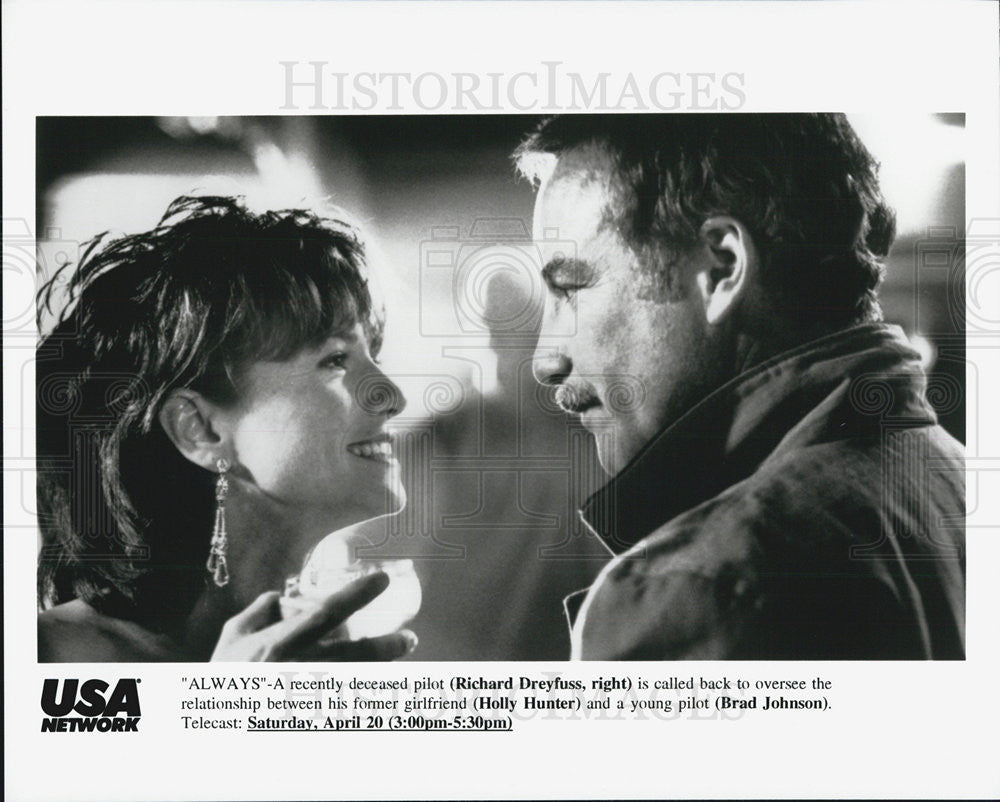 Press Photo Richard Dreyfuss And Holly Hunter In USA Network Premiere Of Always - Historic Images