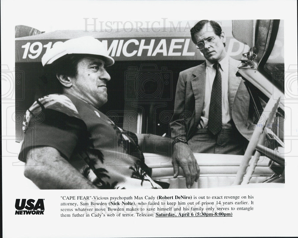 Press Photo Robert DeNiro And Nick Nolte In USA Network Premiere Of Cape Fear - Historic Images
