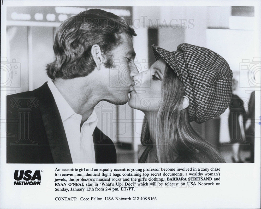 Press Photo Barbara Streisand Ryan O&#39;Neal Film What&#39;s Up Doc Television Film - Historic Images