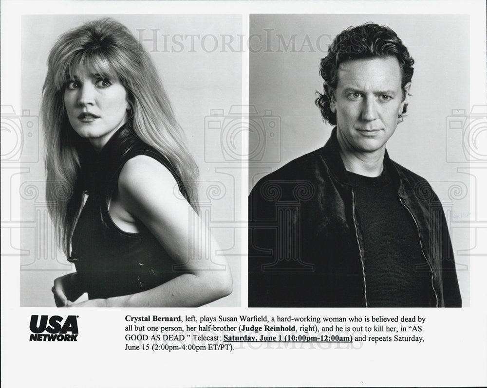 Press Photo Crystal Bernard Judge Reinhold Good As Dead Film Television - Historic Images