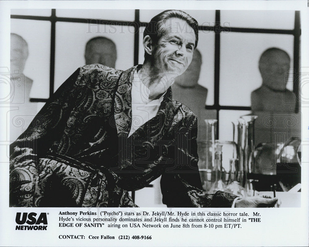 Press Photo Actor Anthony Perkins In USA Network Movie The Edge Of Sanity - Historic Images